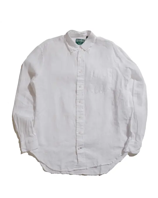 Gitman Vintage Bros. White Linen Long Sleeve Shirt