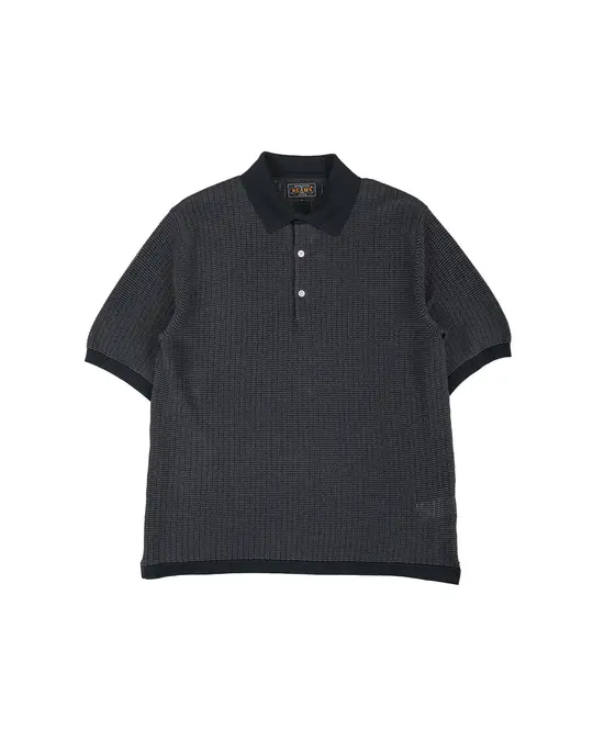 Beams Plus Knit Polo 'Washi' 2 Tone Black