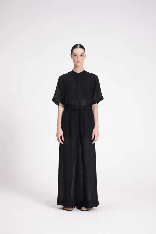 SHEER ELASTICATED PANTS