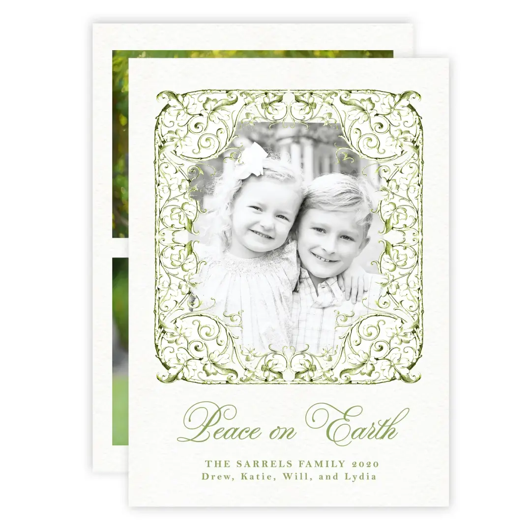 Ivy Green Border Holiday Card