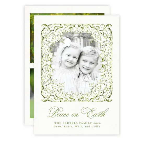 Ivy Green Border Holiday Card