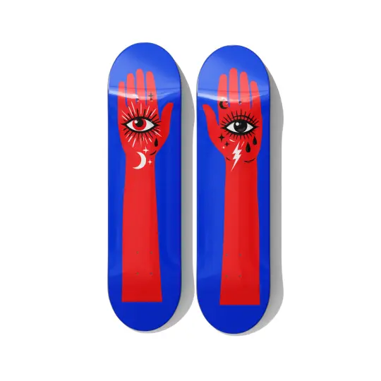 Mystical Hand Eye Skateboard Wall Art – Diptych