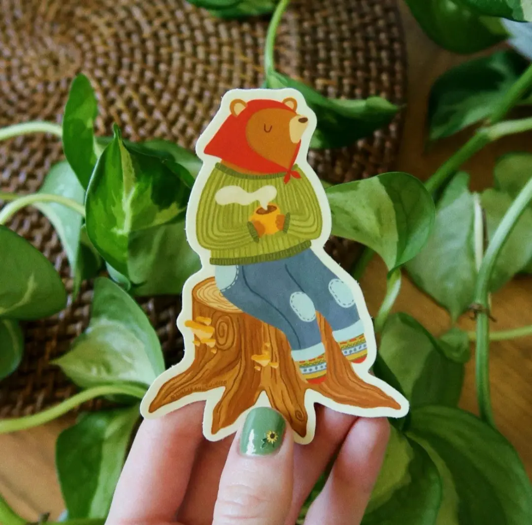 Stump Bear Sticker