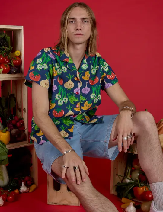 Veggie Village Pantry Button-Up *FINAL SALE*