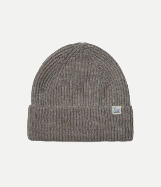 Ribbed Merino Wool-Cashmere-Silk Beanie