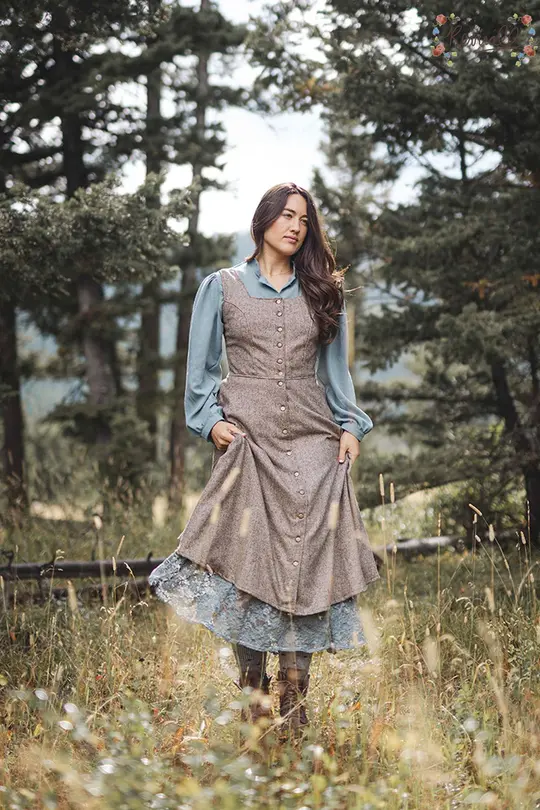 Wool Ashley Mae Dress in Mountain Tweed