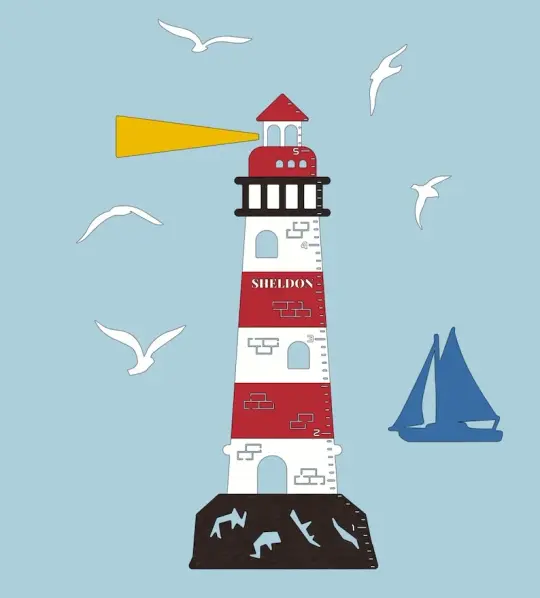 Lighthouse - Wooden Height Chart | Growth Chart