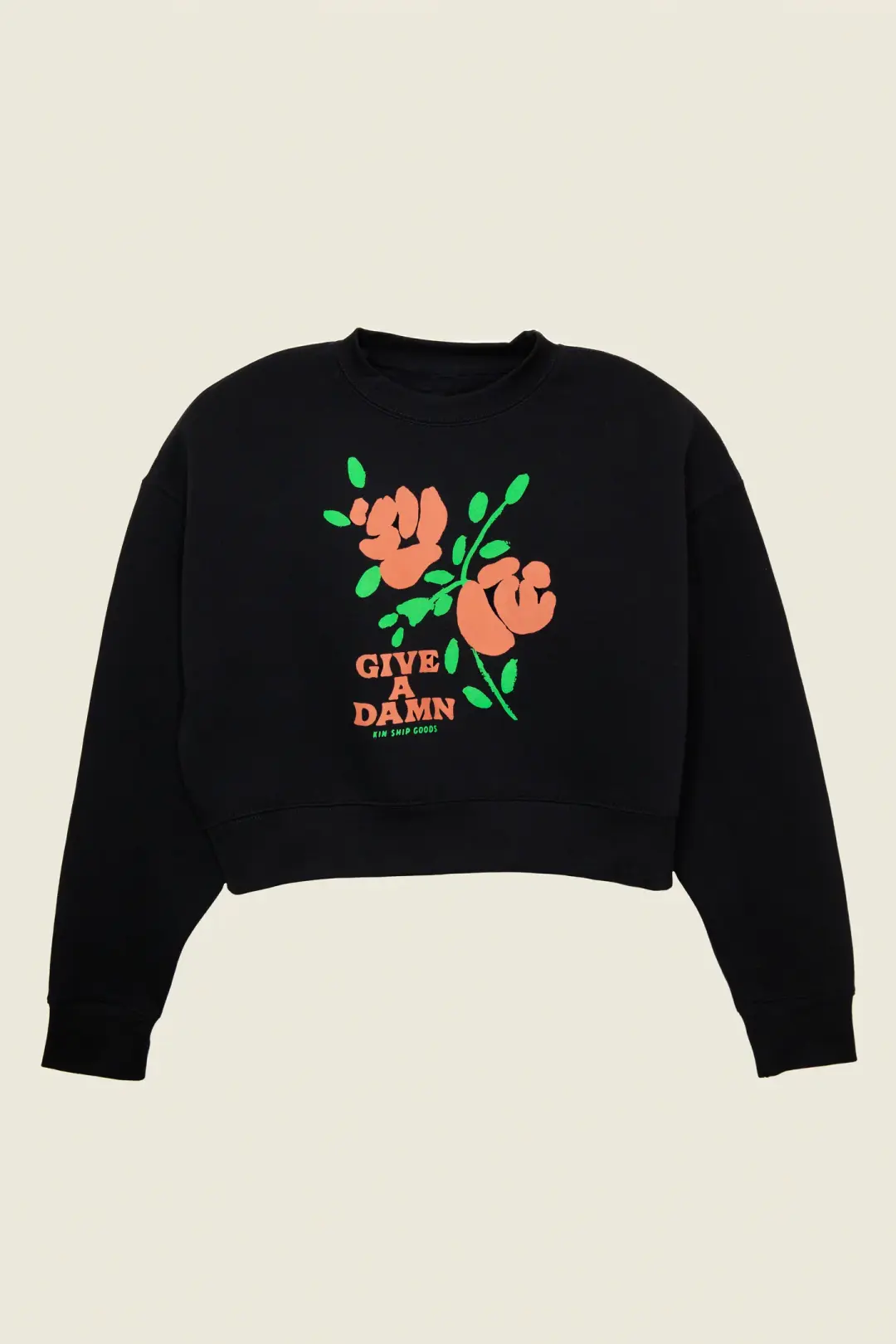 Give A Damn Cropped Sweatshirt