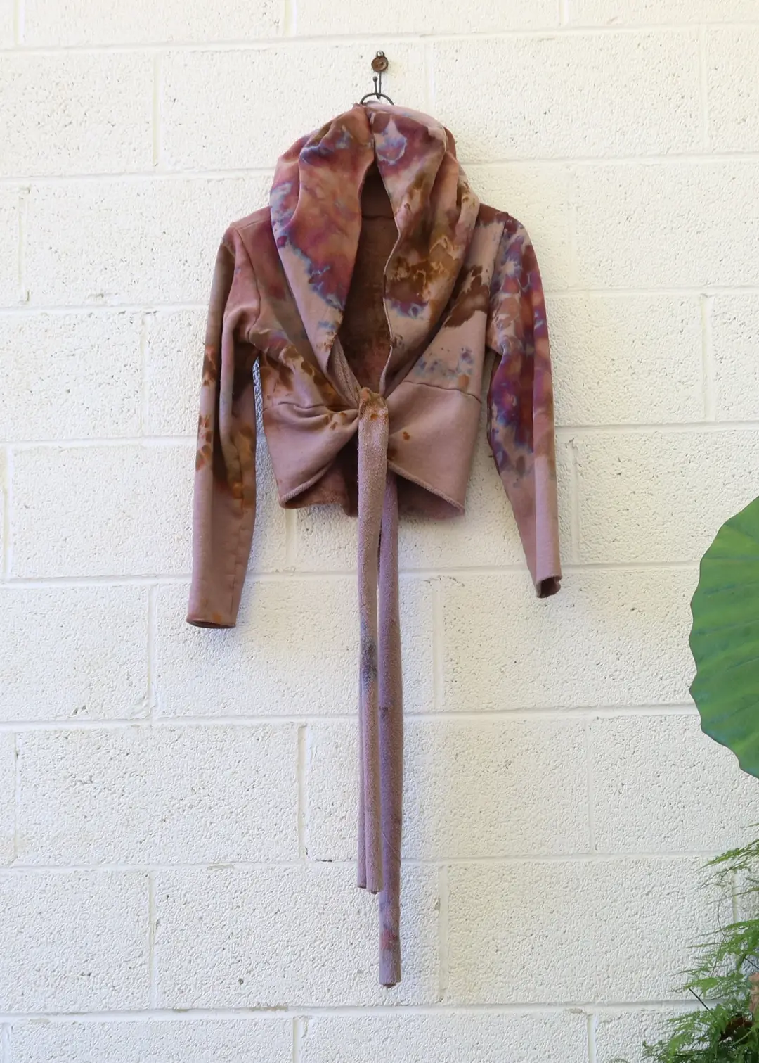 OOAK - Seaside Shrug / M / FLEECE Hemp/Organic Cotton / Ice Dye (93)