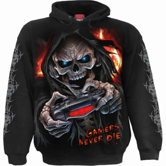 RESPAWN Hoody Black - Gamer Grim Reaper VR Hoodie