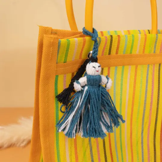 Mini Retazos Mexican Yarn Doll PomPom