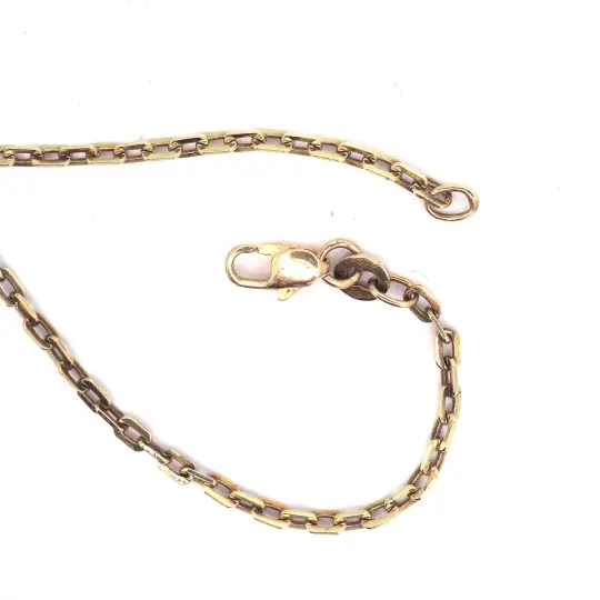 14k gold faceted rectangle cable chain vintage