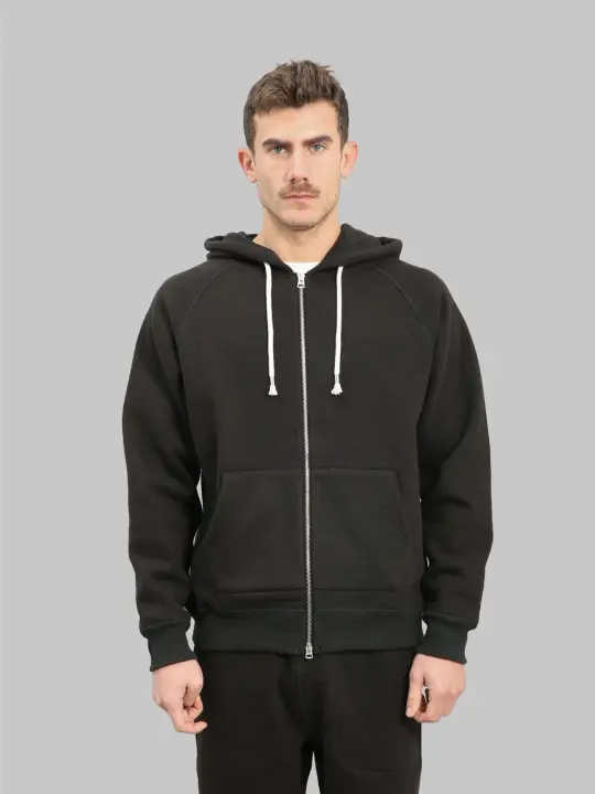 Wonder Looper Zip Hoodie 876gsm Double Heavyweight French Terry Sumi Black