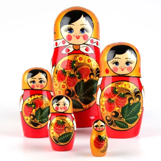 Golden Strawberries Girl Stacking Doll