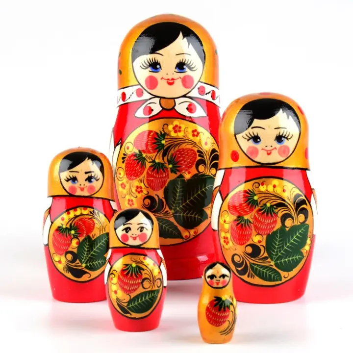 Golden Strawberries Girl Stacking Doll