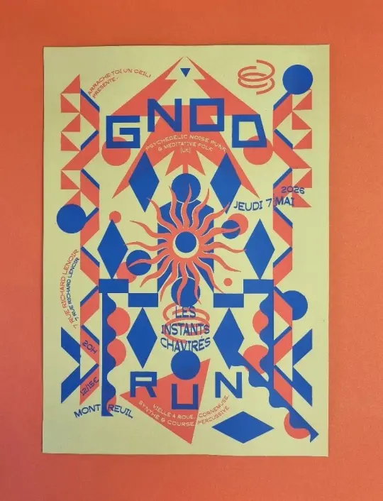 Gnod/ Run (gigposter Paris 2026)