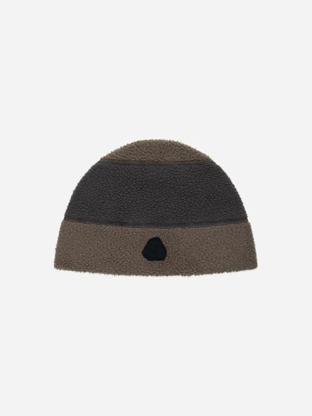 Fleece Beanie ~ Charcoal/Tan