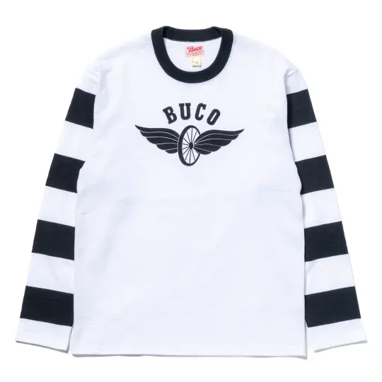 BUCO STRIPED SLEEVE TEE / FLYING WHEEL