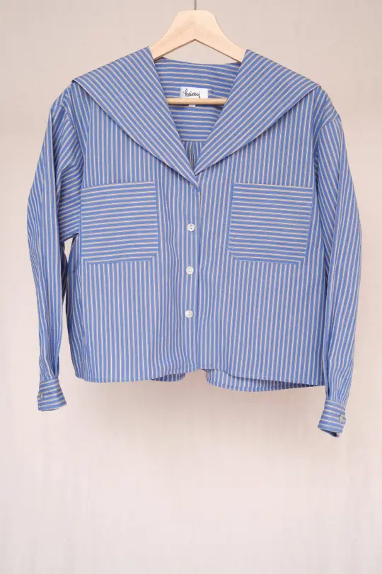 MARINERO blouse in the office striped poplin fabric