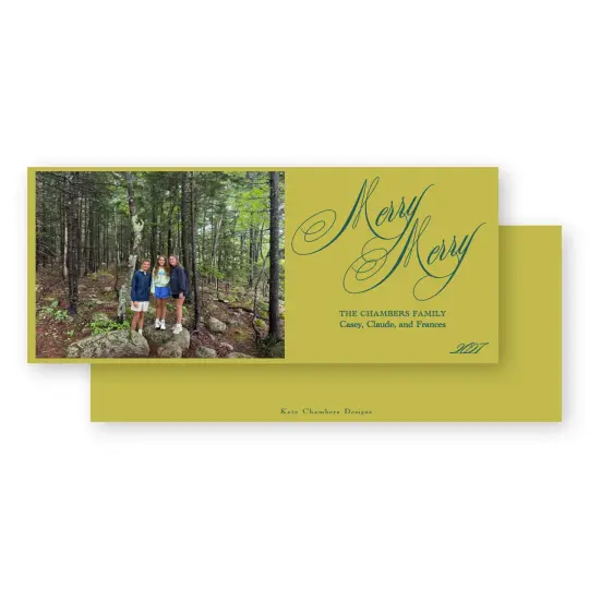 Forest on Chartreuse "Merry Merry" Holiday Card