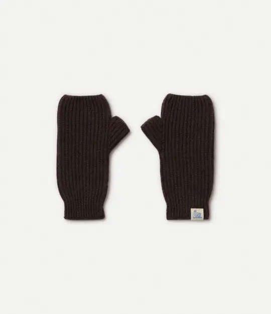 Ribbbed Merino Wool-Cashmere-Silk Wrist Warmers