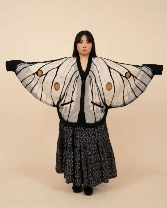 Ghostly Silk Moth Cardigan (Restocking November 5th, 2026)