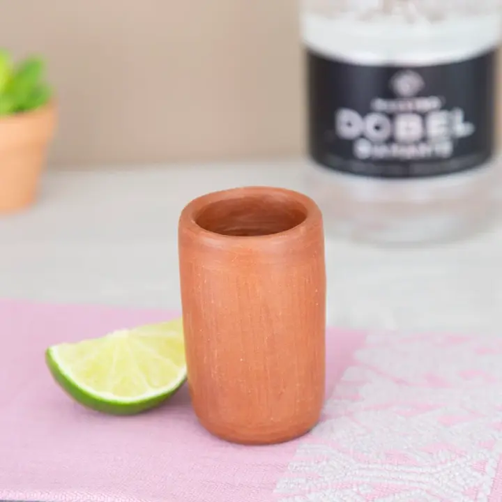 Red Clay Terracotta Smooth Tall Shot Glass