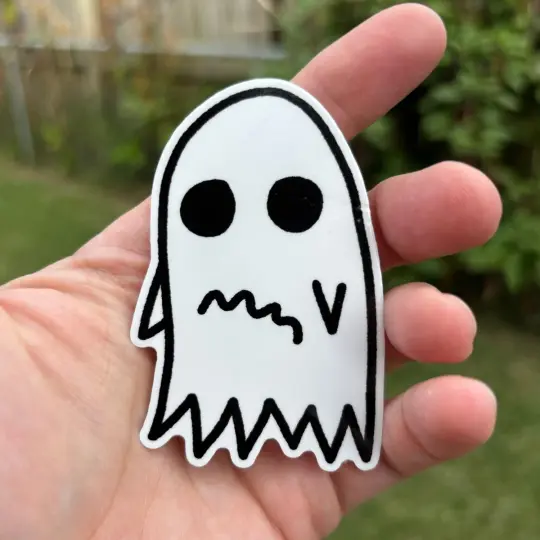 Anxious ghost sticker