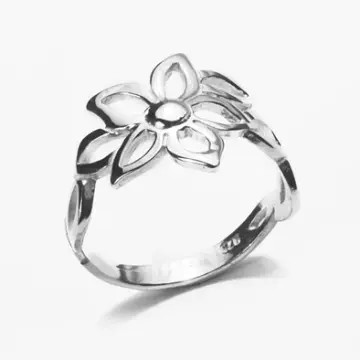 Sterling Silver Plumeria Flower Ring