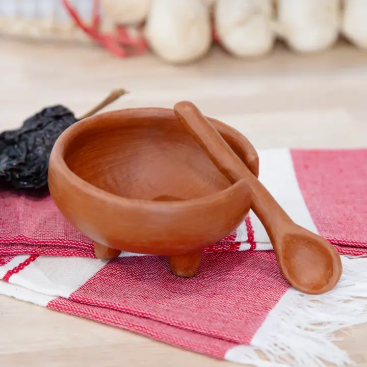 Barro Rojo Terracotta Salsa Bowl with Spoon