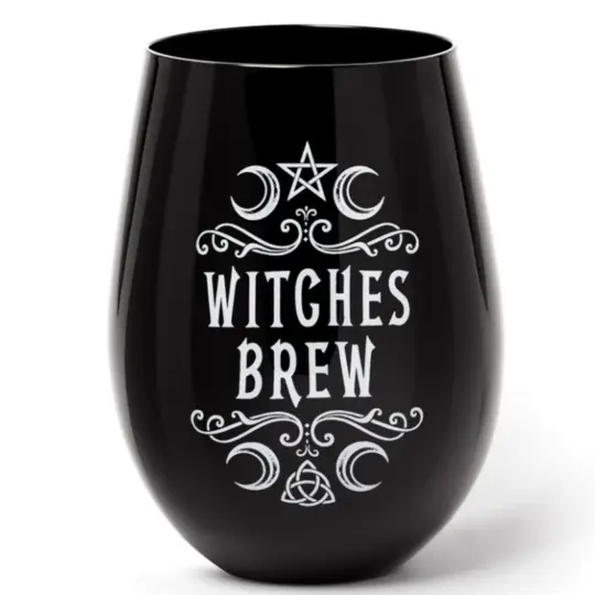 Witches Brew Stemless Glass in Glossy Black 17.6oz