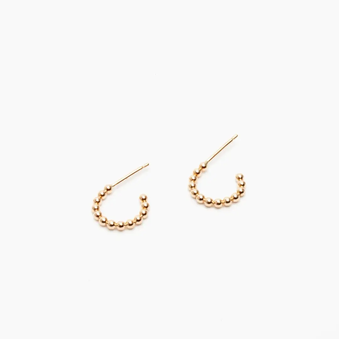 Beaded Huggie Hoop Earrings