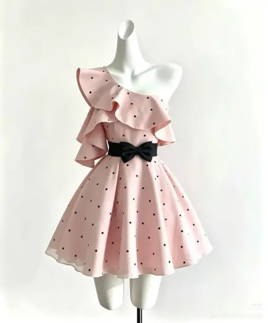 Pretty Pink Homecoming Dress , Polka Dots Sweet Corset Mini Birthday Dress Party Dress RS1708