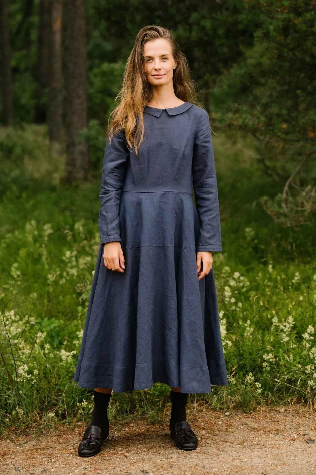 Margot – Open Back Neckline Linen Dress