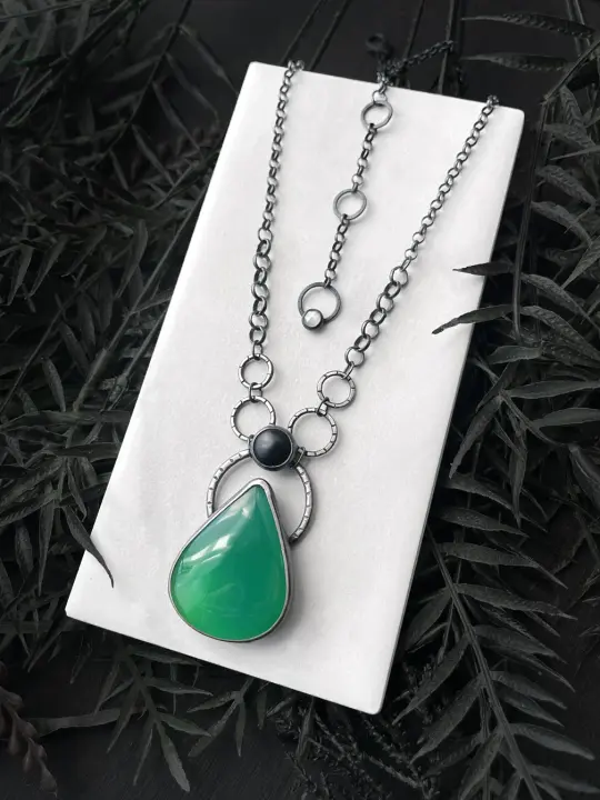 Glowing Green Onyx Pendant
