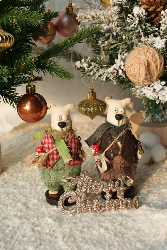 Dusty Bear Bag Charm · Hand-Shaped Details & Distressed Finish