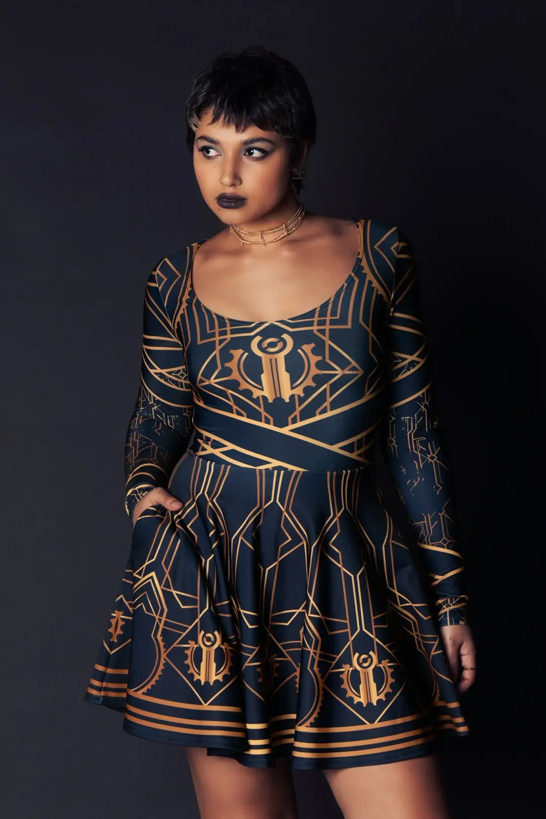 Piltover Toastie Long Sleeve Skater Dress