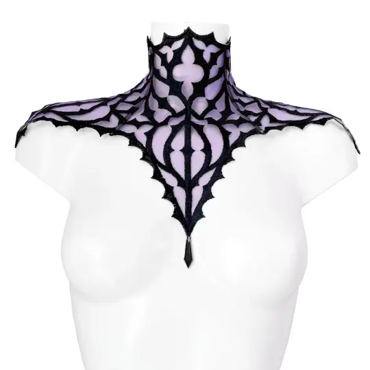 *SPECIAL EDITION * DOGMA EMBROIDERY TULLE NECKPIECE (PURPLE)