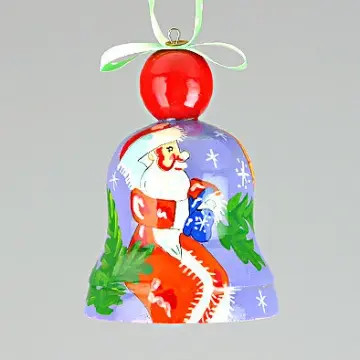 Santa Christmas Tree Bell Ornament