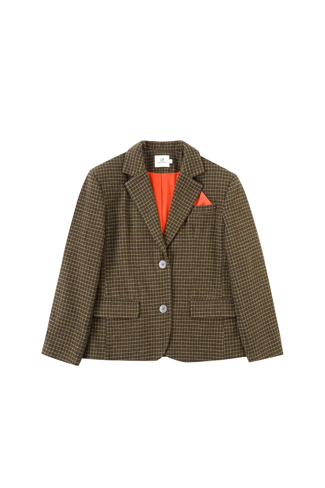 Unisex Matilda's Dad Moss Plaid Wool Blend Blazer