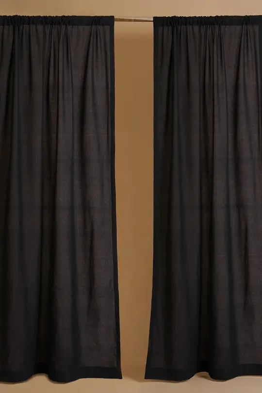 Plain cotton curtains (Set of 2)