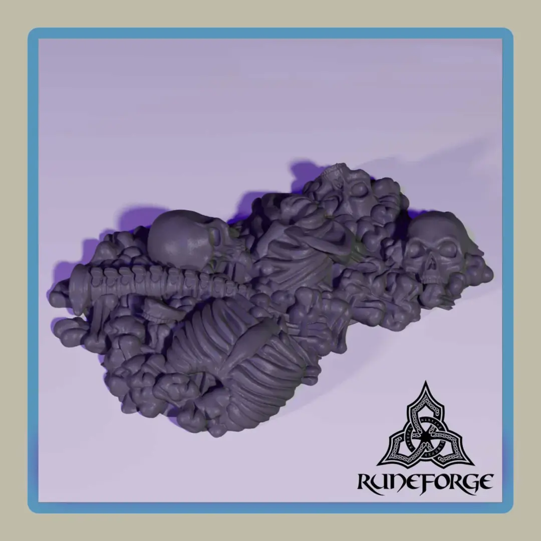 render of 28mm miniature bone pile