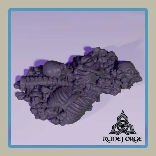 render of 28mm miniature bone pile
