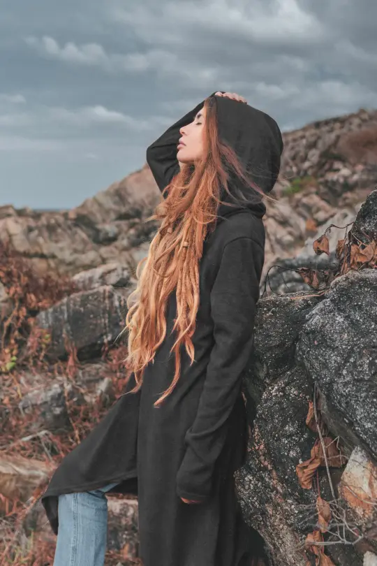 Hooded Cardigan Kala Acana Black