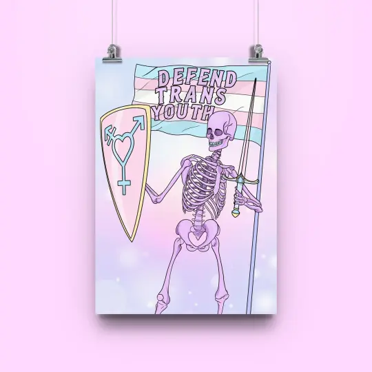 (Large) Defend Trans Youth Art Print