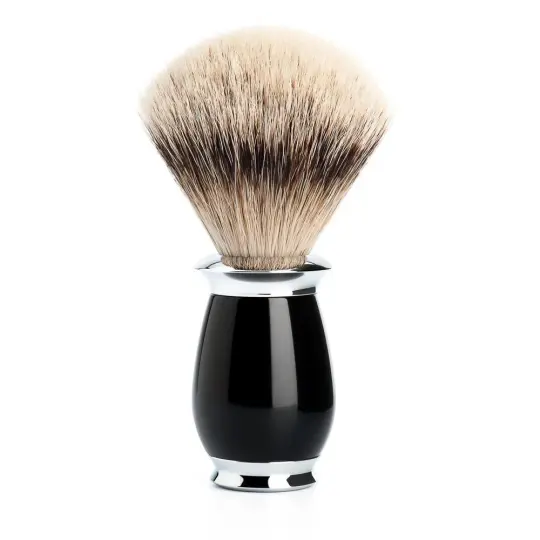 MÜHLE PURIST Shaving Brush, Silvertip Badger, Black
