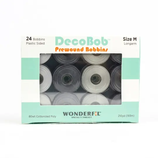 DecoBob Prewound Bobbins Size M 24ct Stone