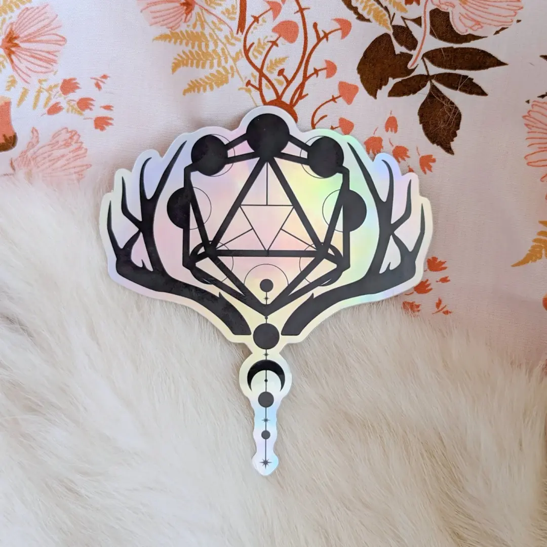 Holographic Druid Sticker – 3.75" x 3.5" Vinyl DnD Decal