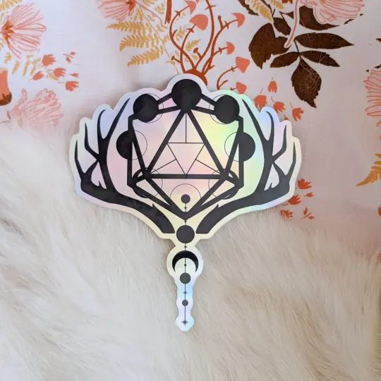 Holographic Druid Sticker – 3.75" x 3.5" Vinyl DnD Decal