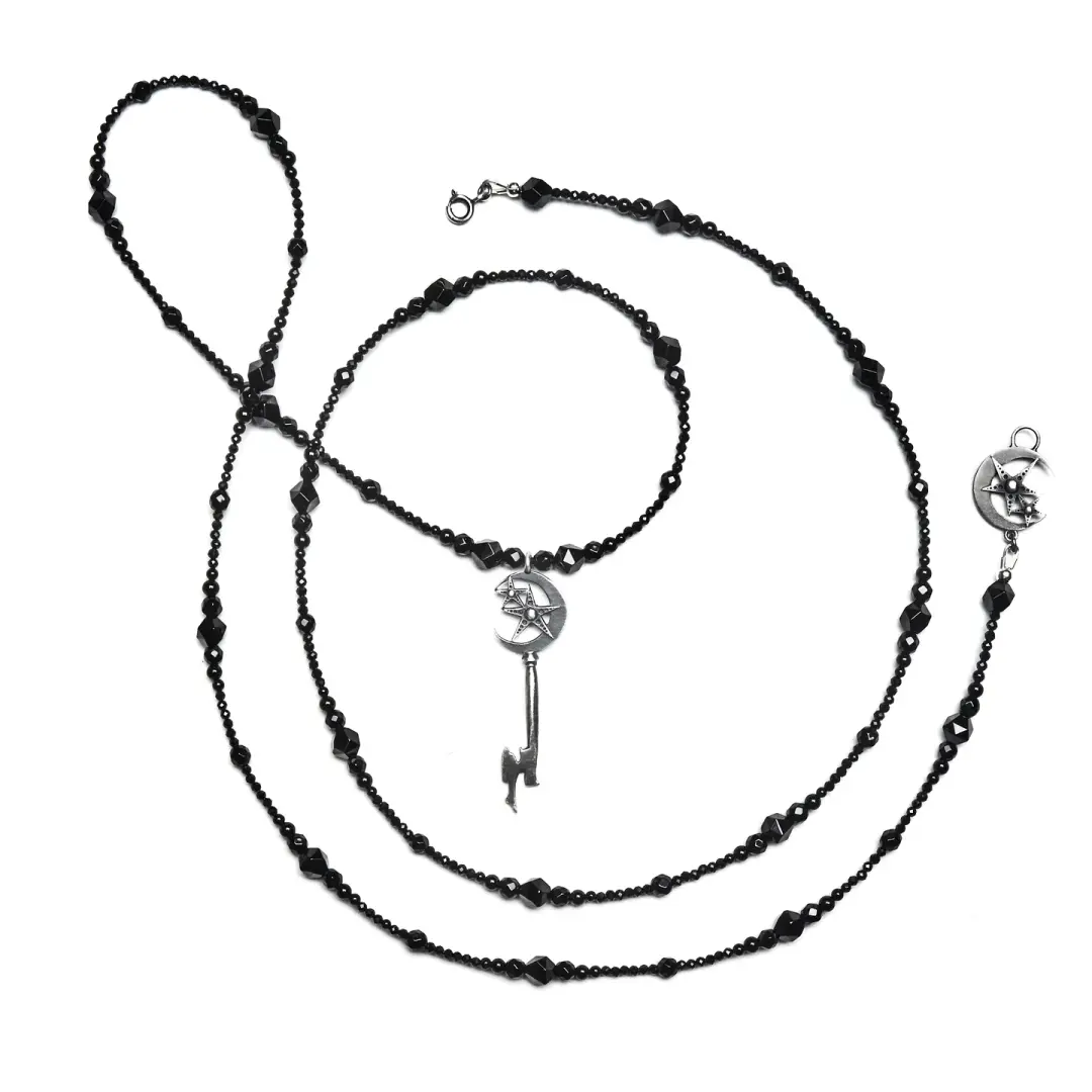 * Ready to Ship * The Comet of Endless Night. Onyx Mourning Beads.